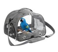 Bolsa de transporte para pájaros con barra de pie y bandeja de acero inoxidable, jaula de transporte para pájaros, transpirable, portátil, para periquitos/animales pequeños, caja de transporte de aves