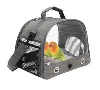 Bolsa de transporte para pájaros, portátil, transpirable, jaula para loros con percha + ventana para loros, periquitos, cacatúas y otras mascotas pequeñas, senderismo, camping