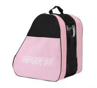 Bolsa de transporte para patinaje sobre hielo y ruedas, asas gruesas y correa ajustable para un uso cómodo, perfecta para cascos y equipo de protección (rosa)