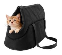 Bolsa de transporte para perros y gatos, plegable, bolsa de transporte para perros, ligera, transpirable, bolsa de transporte plegable para perros o gatos, negro