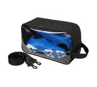 Bolsa de transporte para zapatos de fútbol para hombre con correa ajustable, asa superior reforzada, funda de equipaje, resistente al agua, panel transparente Oxford, control de olores, ligera, 34 x