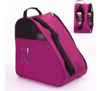 Bolsa de transporte transpirable para patinaje sobre hielo, en línea o patines en línea, con asa superior y asa superior, bolsa de almacenamiento gruesa para mujeres, hombres, adultos y niños (Pink)