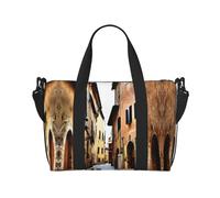 Bolsa de transporte versátil con estampado toscano de Italia, ideal para negocios, deportes, estancias de fin de semana, color negro, talla única, Black, Talla única