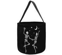 Bolsa De Truco O Trato Esqueletos Bailarines, Estrellas Para 20X21CM | Cesta de Halloween reutilizable Cesta de caramelos Para Decoraciones