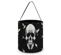 Bolsa De Truco O Trato Esqueletos Blancos Para 20X21CM | Bolsas de Dulces reutilizable Cesta de Halloween Para Decoraciones
