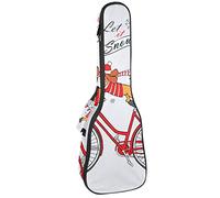Bolsa de ukelele, bufanda de jersey, sombrero de Papá Noel, perro salchicha, funda de ukelele para concierto soprano tenor de 23 pulgadas, 10 mm de grosor, suave, acolchada, correas ajustables, bolsa
