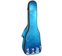 Bolsa de ukelele con muñeco de nieve en el país de la nieve con nevadas, funda para ukelele para concierto soprano tenor de 23 pulgadas, 10 mm de grosor, suave acolchado con correas ajustables