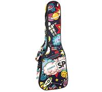 Bolsa de ukelele Cosmos Space Rocket Planets Ukulele Caso para concierto Soprano Tenor 23 pulgadas 10MM Grueso suave acolchado correas ajustables Gig Bag