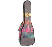Bolsa de ukelele Good Things Take Time - Funda para ukelele para concierto soprano tenor de 23 pulgadas, 10 mm de grosor, suave acolchado con correas ajustables