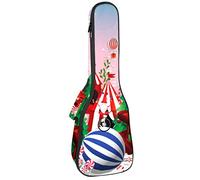 Bolsa de ukelele para ukelele de Navidad del País de las Maravillas Paradise para concierto soprano tenor de 23 pulgadas, 10 mm de grosor, suave, acolchada, correas ajustables, bolsa de concierto