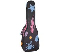 Bolsa de ukelele Sealife Starfish Corals Ukulele Caso para concierto Soprano Tenor 23 pulgadas 10MM Grueso suave acolchado correas ajustables Gig Bag