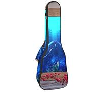 Bolsa de ukelele subacuática con ventana de escape de ballena para concierto soprano tenor de 23 pulgadas, 10 mm de grosor, suave, acolchada, correas ajustables, bolsa de concierto