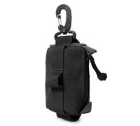 Bolsa de utilidad, llavero táctico, monedero, bolsa Molle, accesorios compactos con mosquetón para deportes, senderismo, camping, color negro
