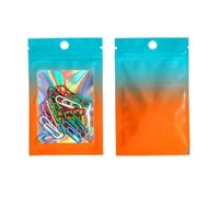 Bolsa de ventana Ziplock papel aluminio con gradiente holograma, adornos joyería holográfica DIY, bolsas embalaje aperitivos, 300 Uds para Empaque(Color 2,10x15cm)