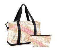 Bolsa de viaje a rayas color melocotón dorado para gimnasio, deportes, con correa ajustable para senderismo, gran capacidad, dorado (Stripe Peach Gold), 1 size