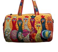 Bolsa De Viaje Acolchada Weekender para Mujer, Bolsa Duffel Artística De Patchwork, Bolsa De Gimnasio Ligera para Noche con Asas Suaves para Escapadas Cortas & Fitness YS1,16X8X8 Inch