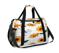 Bolsa de viaje amarilla con girasoles para niñas, niños, mujeres y hombres, bolsa de fin de semana con flores amarillas, bolsa de hombro para viajes, deportes, gimnasio