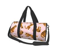 Bolsa de Viaje, Bolsa de Gimnasio, Bolsa de Viaje, Bolsa de Noche, Bolsa de Fin de Semana Deportiva para natación, Yoga,Tigres Lindos Animales de Circo sobre el Fondo Rosa