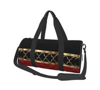Bolsa de Viaje, Bolsa de Gimnasio, Bolsa de Viaje, Bolsa de Noche, Bolsa de Fin de Semana Deportiva para natación, Yoga,Elegante patrón de cuatrifolio Rojo, Negro y Dorado