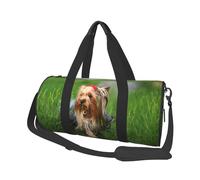 Bolsa de Viaje, Bolsa de Gimnasio, Bolsa de Viaje, Bolsa de Noche, Bolsa de Fin de Semana Deportiva para natación, Yoga,Yorkshire Terrier Césped Lindos Perros Ummer Lazo Rojo