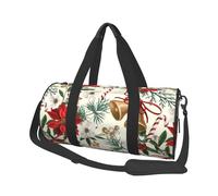Bolsa de Viaje, Bolsa de Gimnasio, Bolsa de Viaje, Bolsa de Noche, Bolsa de Fin de Semana Deportiva para natación, Yoga,Campana navideña Floral con Flor de Pascua navideña