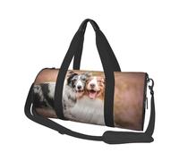 Bolsa de Viaje, Bolsa de Gimnasio, Bolsa de Viaje, Bolsa de Noche, Bolsa de Fin de Semana Deportiva para natación, Yoga,Dos Border Collie Pastor Australiano