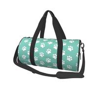 Bolsa de Viaje, Bolsa de Gimnasio, Bolsa de Viaje, Bolsa de Noche, Bolsa de Fin de Semana Deportiva para natación, Yoga,Huellas de Patas de Perro pequeñas en Azul