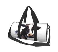 Bolsa de Viaje, Bolsa de Gimnasio, Bolsa de Viaje, Bolsa de Noche, Bolsa de Fin de Semana Deportiva para natación, Yoga,Vaca con una Flor de Margarita