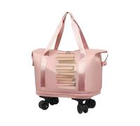 Bolsa de viaje - Bolsa de lona gigante expandible | Funda grande duradera azul marino para críquet, resistente a los arañazos, ruedas giratorias de 360° con separación húmeda y seca, Pink, Refer to