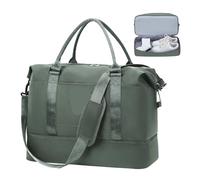 Bolsa De Viaje Bolsa de Viaje Grande Plegable for Deportes, Equipaje Mano, Cabina con Compartimento for Zapatos, 45x36x20, 1 ud(Green)