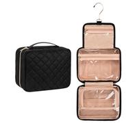 Bolsa de viaje colgante, bolsa de maquillaje para mujer, portátil, impermeable, pequeña bolsa de viaje para artículos de tocador, Rombo Negro, Viajar