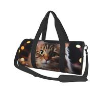 Bolsa de viaje colorida ballena sobre arco iris, bolsa de viaje para hombres y mujeres, bolsa deportiva de gran capacidad, bolsa de lona para viajes, yoga, Luces de Navidad colgantes para gatos, One