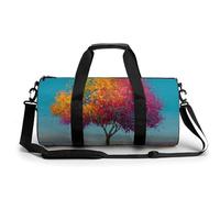 Bolsa de viaje colorida con diseño abstracto de árbol de fantasía para mujeres y hombres, bolsa de lona cilíndrica, bolsa de entrenamiento deportiva con correa para el hombro
