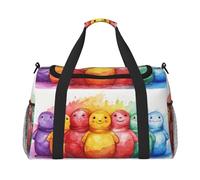 Bolsa de viaje colorida con diseño de muñeco de nieve, bolsas de fin de semana para hombres y mujeres, adecuada para viajes y actividades al aire libre