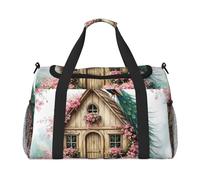 Bolsa de viaje compacta para deportes, gimnasio y fin de semana, resistente al agua, diseño floral de pavo real para hombres y mujeres