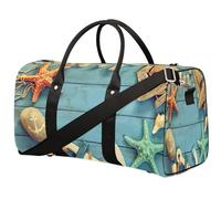 Bolsa de viaje con ancla náutica de estrella de mar para mujeres, hombres, niños, niñas, niños, estrellas de mar, océano, 22.7 L, bolsa de fin de semana, bolsa de hombro para deportes, gimnasio,