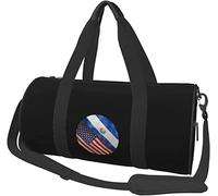 Bolsa de Viaje con Bandera de El Salvador y América Retro, Bolsa de Lona Plegable para Deportes, Color Negro