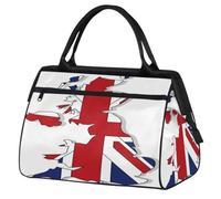 Bolsa de viaje con bandera de mapa del Reino Unido para mujeres, hombres, niños y niñas, bolsas de fin de semana de 24 L, bolsa de cabina para deportes, gimnasio, yoga, color, 24 L, Organizador de