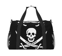 Bolsa de viaje con bandera pirata, grande, plegable, impermeable, para la noche, playa, natación, piscina, deportes, gimnasio