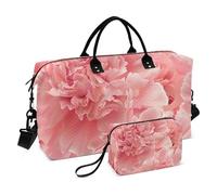 Bolsa de viaje con claveles rosados, bolsa de gimnasio con bolsa de almacenamiento, bolsa de fin de semana, para hombres y mujeres, viajes, deportes, yoga, multicolor, Talla única