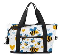 Bolsa de viaje con corazones de gatos, expandible, para fin de semana, impermeable, para deporte, gimnasio, hospital, Multicolor 9, Talla única, Bolsa de viaje