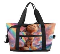 Bolsa de viaje con corazones de gatos, expandible, para fin de semana, impermeable, para deporte, gimnasio, hospital, Multicolor 5, Talla única, Bolsa de viaje