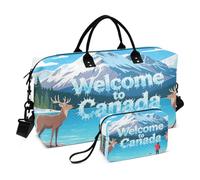 Bolsa de viaje con correa ajustable para entrenamiento, gran capacidad, bienvenido a la cultura del paisaje de Canadá