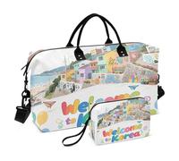 Bolsa de viaje con correa ajustable para entrenamiento, plegable, bienvenido a la cultura de paisaje de Corea