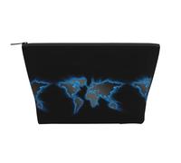 Bolsa de viaje con cremallera con estampado de mapa del mundo, organizador diario, bolsa de cosméticos de viaje, 5.9 x 2.8 x 4.7 pulgadas, mapa del mundo, talla única, mapamundi, Talla única