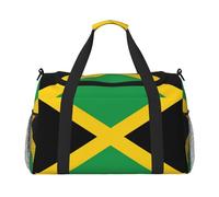 Bolsa de viaje con cremallera y asas, diseño de la bandera de Jamaica, bolsa de lona plegable grande para vacaciones familiares, Black, Talla única