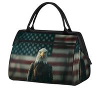 Bolsa de viaje con diseño de águila y bandera americana para mujeres, hombres, niños y niñas, bolsa de viaje para fin de semana, bolsa de viaje de 24 L, bolsa de cabina para deportes, gimnasio, yoga,