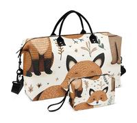 Bolsa de viaje con diseño de animales del bosque, dibujados a mano, bolsa de gimnasio con bolsa de almacenamiento, bolsa de fin de semana, bolsa de noche, para hombres y mujeres, viajes, deportes,