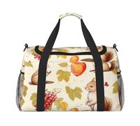 Bolsa de viaje con diseño de ardilla y bayas de uva, bonita bolsa de viaje de zorro para gimnasio, para hombres y mujeres, equipaje de mano ligero para entrenamiento y vacaciones