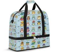 Bolsa de viaje con diseño de búhos y animales para mujeres y hombres, bolsa de fin de semana, plegable, separada, 47 L, bolsa de mano para deportes, gimnasio, yoga, color, 47 L, Organizador de bolsas